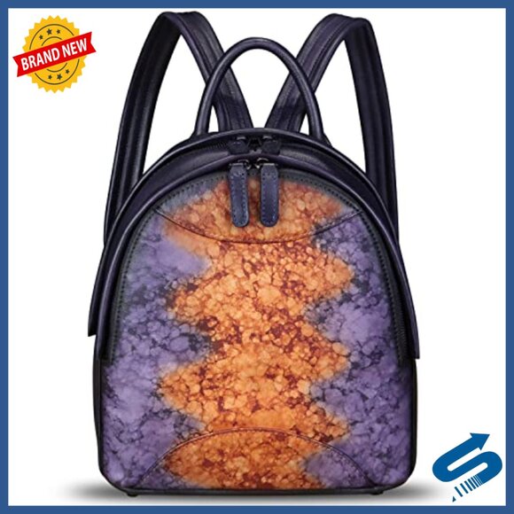 Genuine Leather Backpack Daypack with Adjustable Straps 10.62x5.9x12.59in main image 5